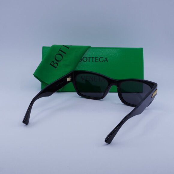 Bottega Veneta BV1143S 001 Rectangle Sunglasses - Black/Grey - Picture 10 of 10